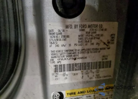 2017 Ford Expedition El Xlt from USA, damaged, VIN 1FMJK1JT5HEA04536